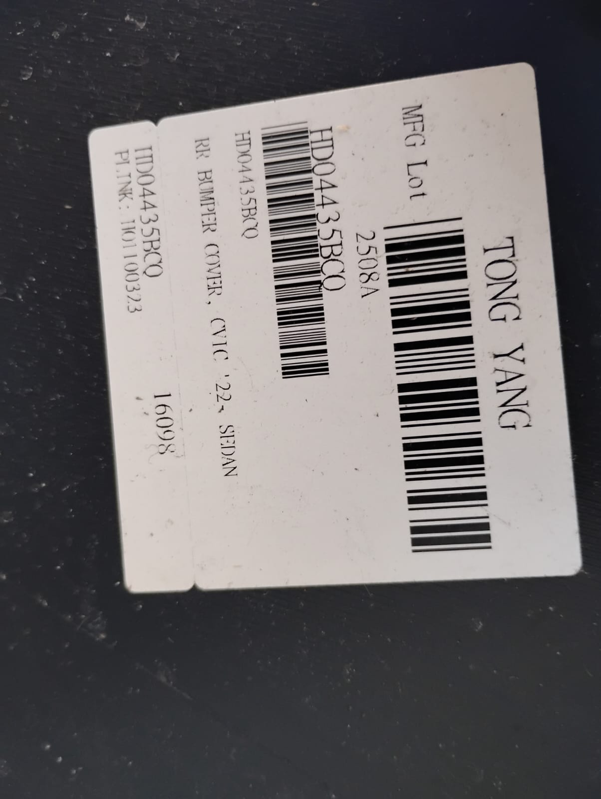 HONDA CIVIC 2022 2023 Rear bumper cover EX|LX|SPORT; Sedan; w/o Parking Sensors; prime