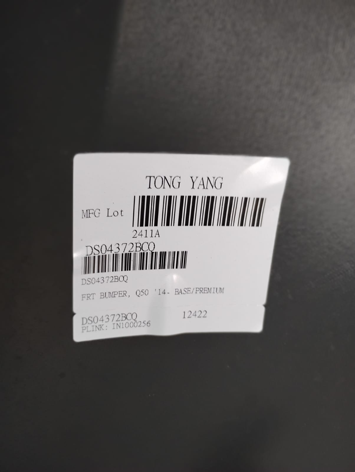 INFINITY Q50 2014 2017 Front bumper cover BASE|PREMIUM; w/o Object Sensors; prime