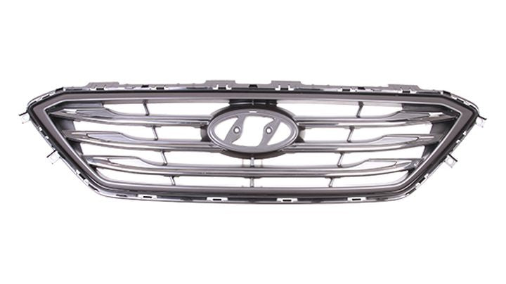 HYUNDAI SONATA 2015-2017 Grille assy Sport Type; w/o Auto Cruise; Silver/Chrome