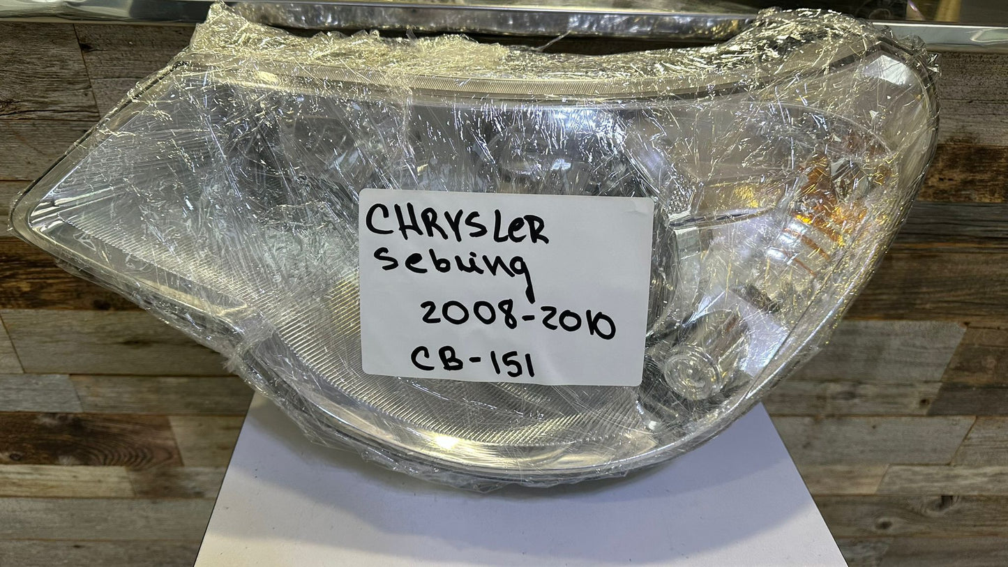 CHRYSLER SEBRING 2008 2010 Driver Headlamp assy composite Conv; Type 1; Lens/Housing