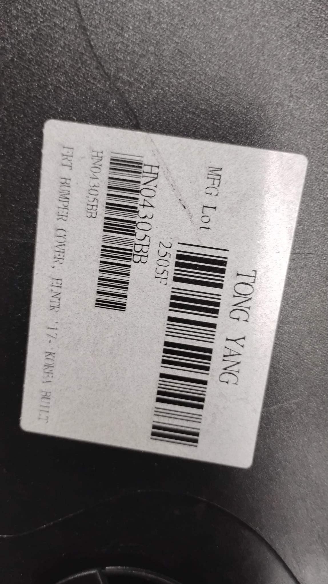 HYUNDAI ELANTRA 2017-2018 Front bumper cover Sedan; Korea Built GREY COLOR