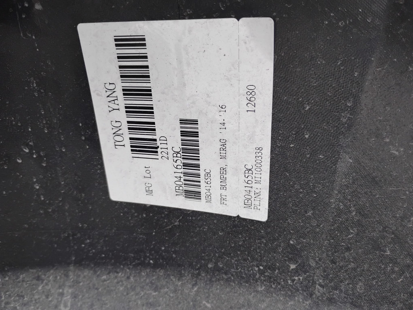 MITSUBISHI MIRAGE 2014 2015 Front bumper cover w/o Fog Lamps; prime