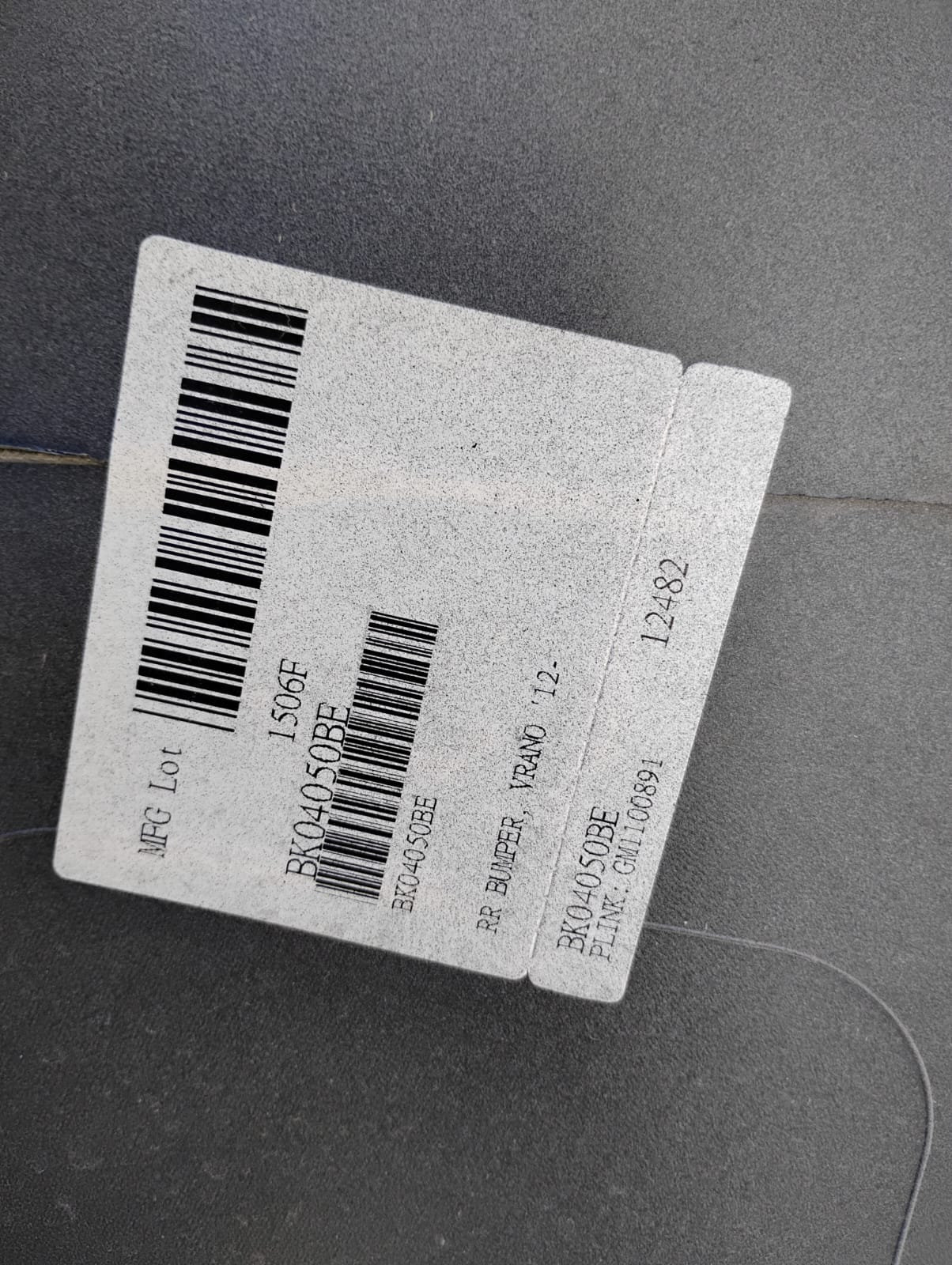 BUICK VERANO REAR BUMPER 2012 W/SENSOR 12-12