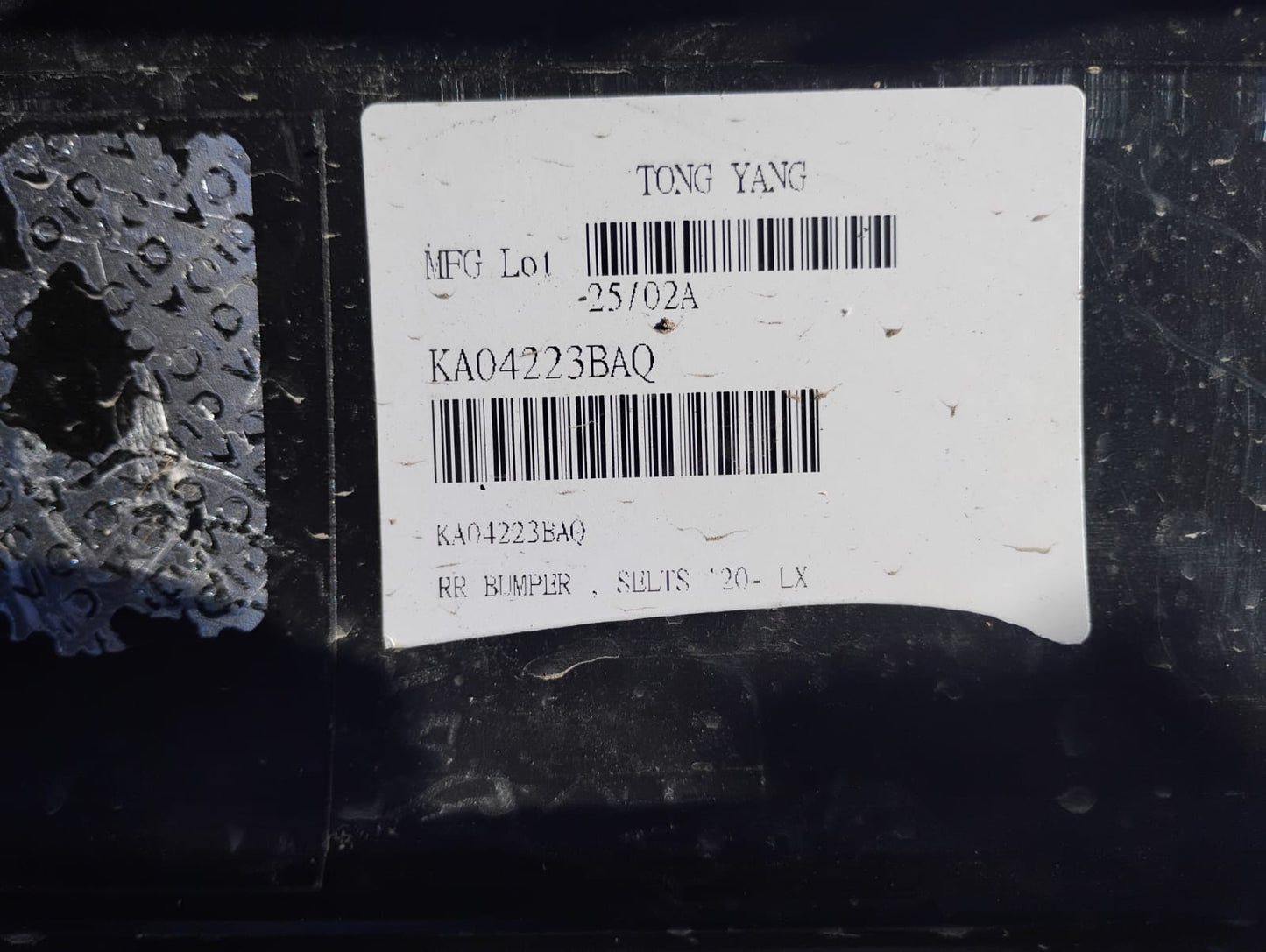 KIA SELTOS 2021 2023 Rear bumper cover LX|S|SX TURBO; FWD; w/Chrome Center Moulding;