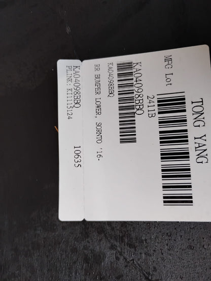 KIA SORENTO 2016 2018 Rear bumper cover lower w/o Sport Pkg; w/Parking Assist; w/Tow Hook Hole; prime