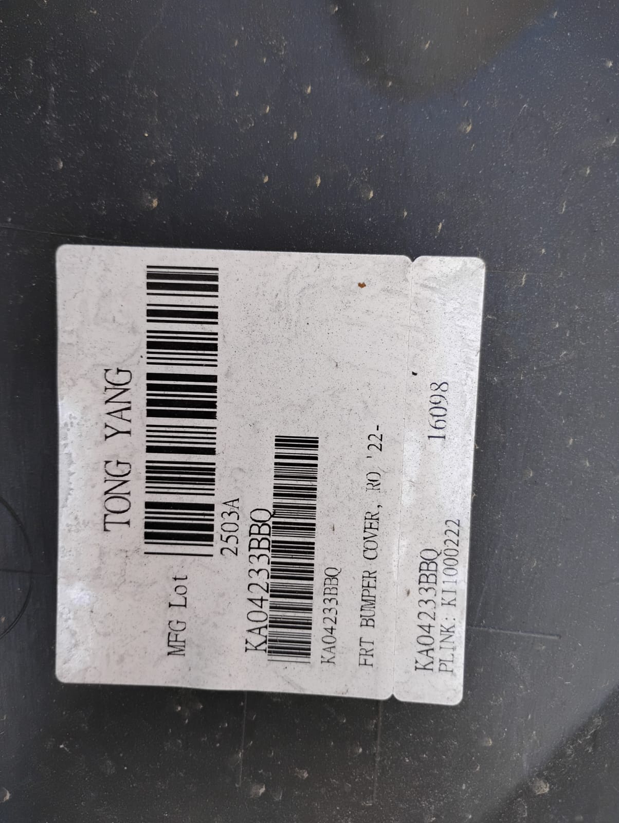 KIA RIO 2022 2023 Front bumper cover prime