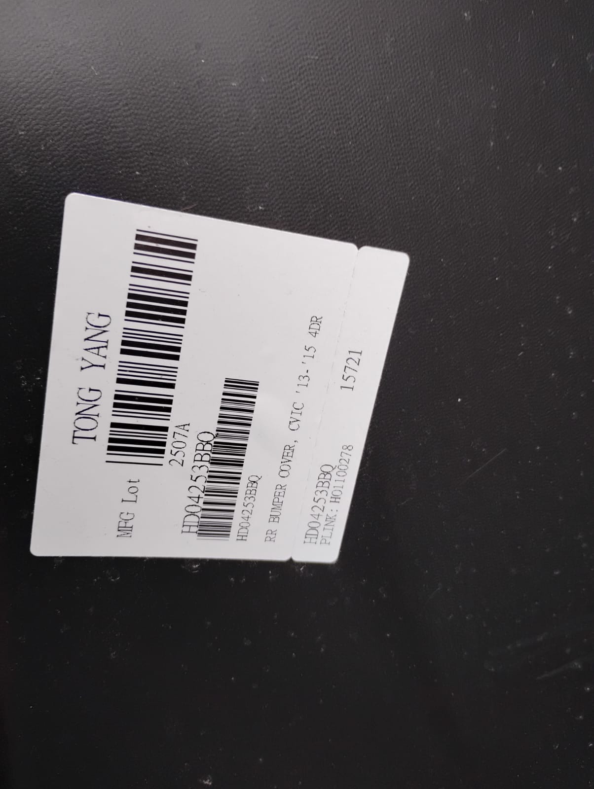 HONDA CIVIC 2013 2015 Rear bumper cover 1.8L; Sedan; prime