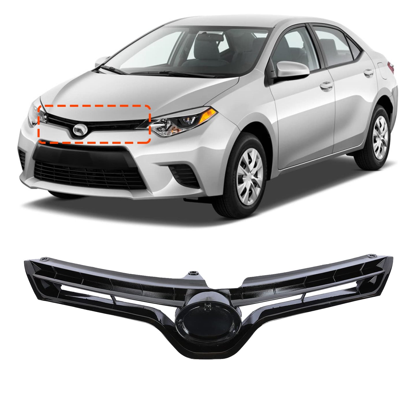 TOYOTA COROLLA 2014 2016 Grille assy CE|L|LE|LE ECO; w/o Emblem