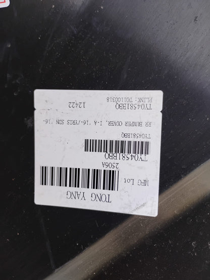 TOYOTA YARIS 2016 2020 Rear bumper cover Sedan; Canada Market; prime