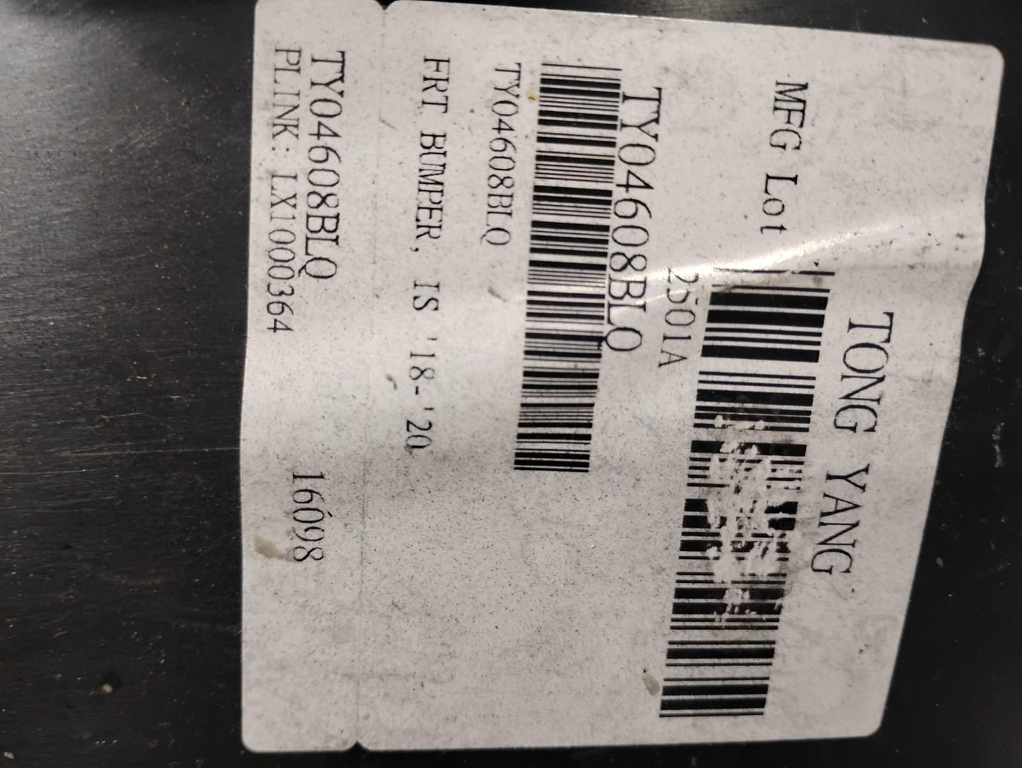 LEXUS IS300 2018 2020 Front bumper cover w/o F Sport Pkg; w/o H/Lamp Washers; w/o Park