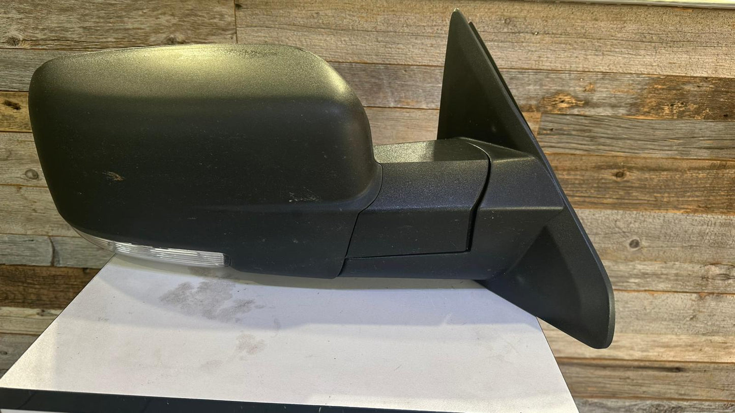 DODGE RAM PASSENGER  MIRROR P/UP 2009-2012 R1500; POWER, HEATED, TEXTURED BLAC K, W/SIGNAL LAMP, W/PUDDLE LAMP; W/O TOW PACKAGE