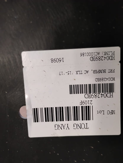 ACURA TLX 2015 2017 Front bumper cover w/Advance Pkg; w/Parking Sensors; prime