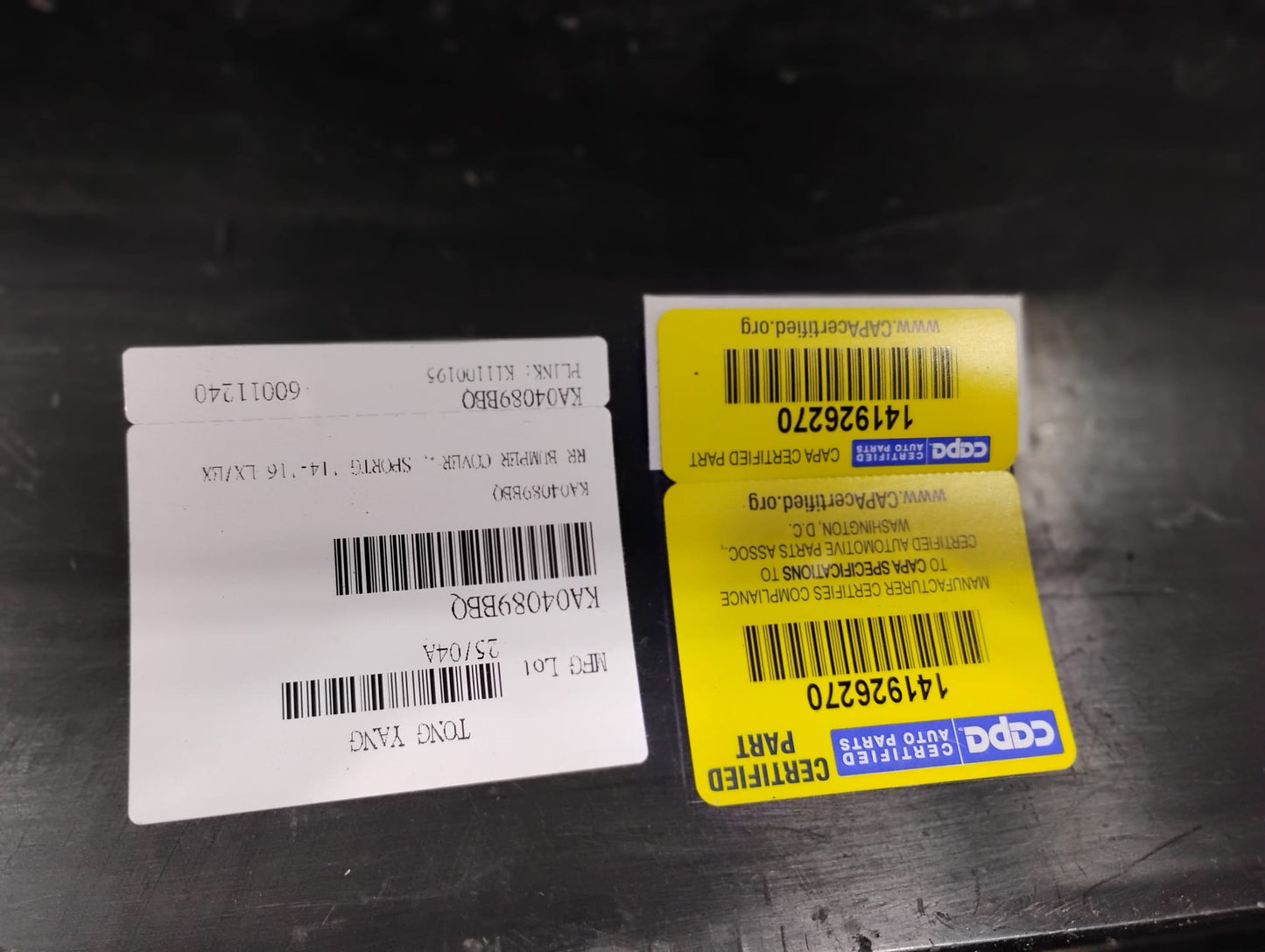 KIA SPORTAGE 2014 2016 Rear bumper cover 2.4L; w/Parking Sensor; prime