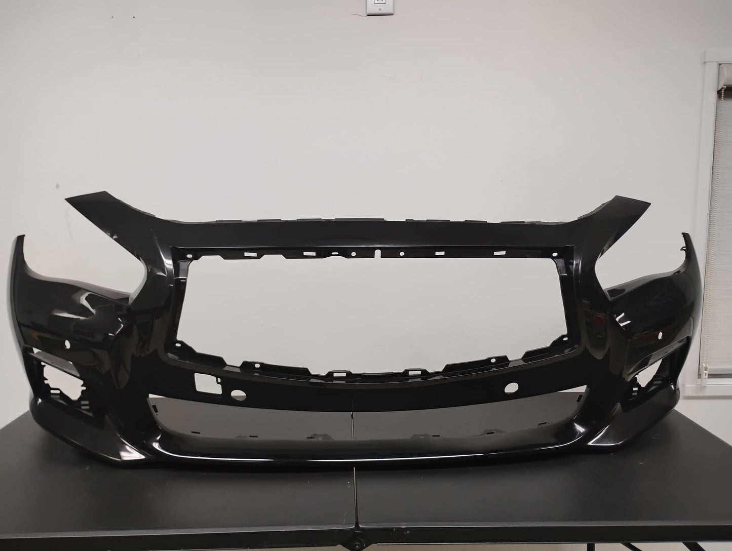 INFINITI Q50 2014-2017 Front bumper BLACK COLOR  cover BASE|PREMIUM; w/Object Sensors; prime