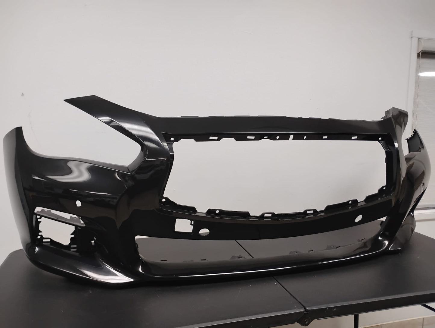 INFINITI Q50 2014-2017 Front bumper BLACK COLOR  cover BASE|PREMIUM; w/Object Sensors; prime