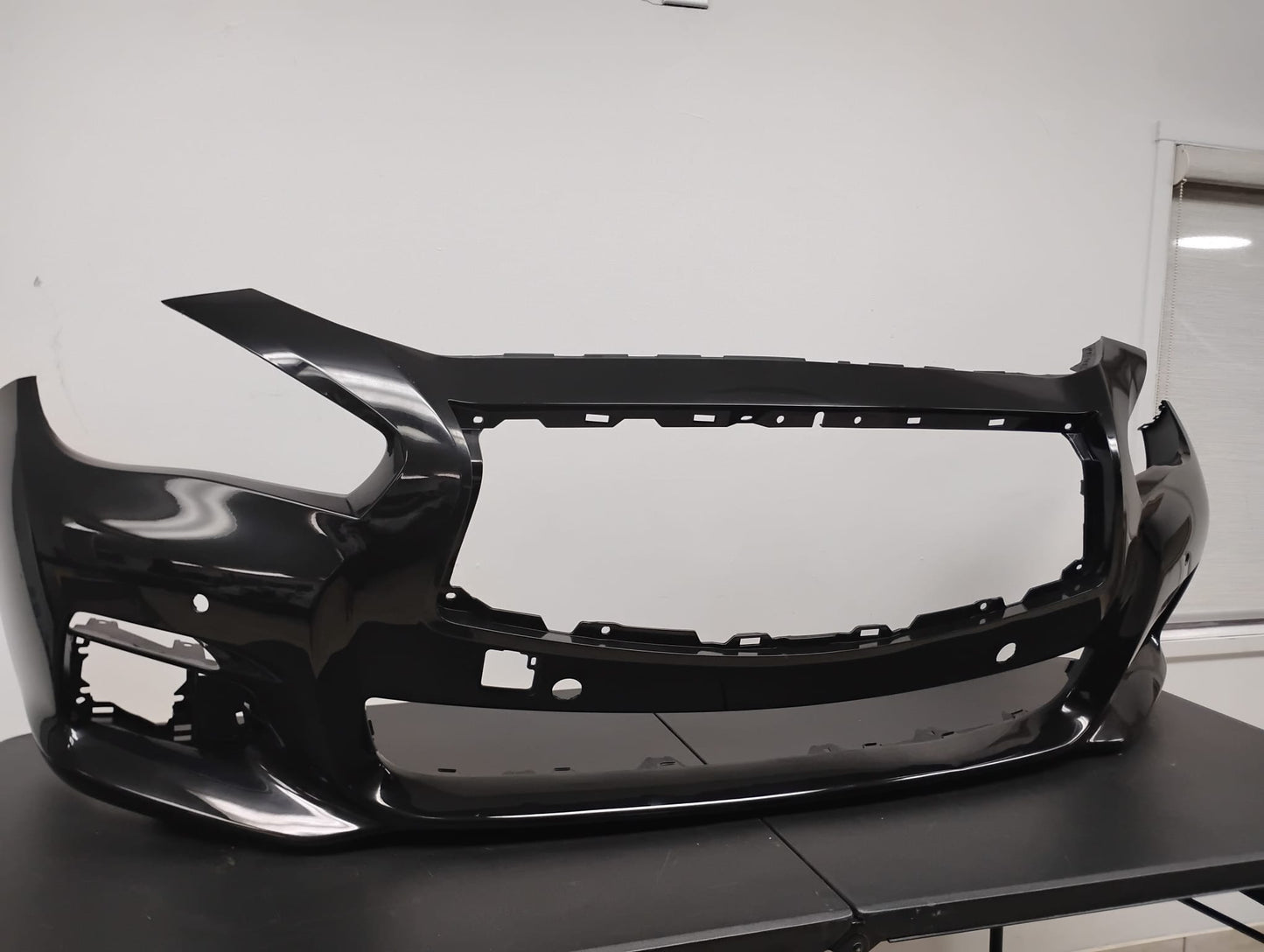 INFINITI Q50 2014-2017 Front bumper BLACK COLOR  cover BASE|PREMIUM; w/Object Sensors; prime