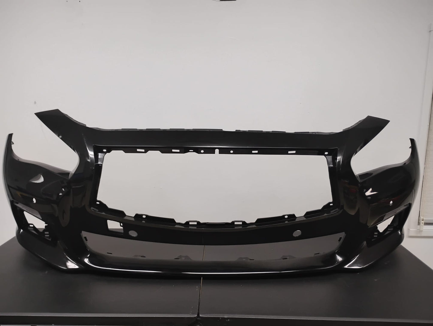 INFINITI Q50 2014-2017 Front bumper BLACK COLOR  cover BASE|PREMIUM; w/Object Sensors; prime