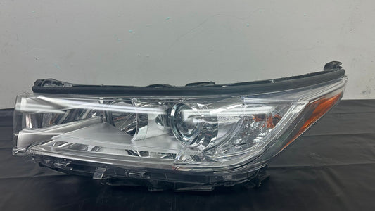 TOYOTA HIGHLANDER 2017-2019 Driver Headlamp assy composite LE|LE PLUS|XLE; w/o Smoked Chrome Accent; w/o LED DRL; Chrome Bezel