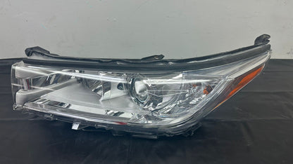 TOYOTA HIGHLANDER 2017-2019 Driver Headlamp assy composite LE|LE PLUS|XLE; w/o Smoked Chrome Accent; w/o LED DRL; Chrome Bezel