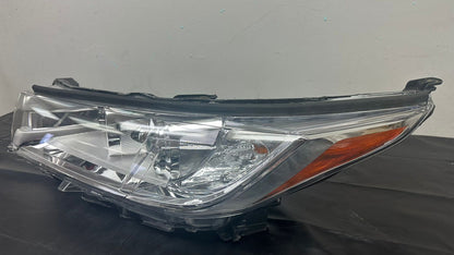 TOYOTA HIGHLANDER 2017-2019 Driver Headlamp assy composite LE|LE PLUS|XLE; w/o Smoked Chrome Accent; w/o LED DRL; Chrome Bezel