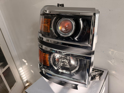 CHEVROLET SILVERADO 1500 2014-2015 Passenger Headlamp assy composite HIGH COUNTRY|LTZ; Projector Type