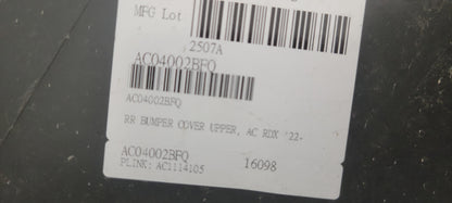 ACURA RDX 2022-2025 Rear bumper cover upper w/Parking Sensors; prime