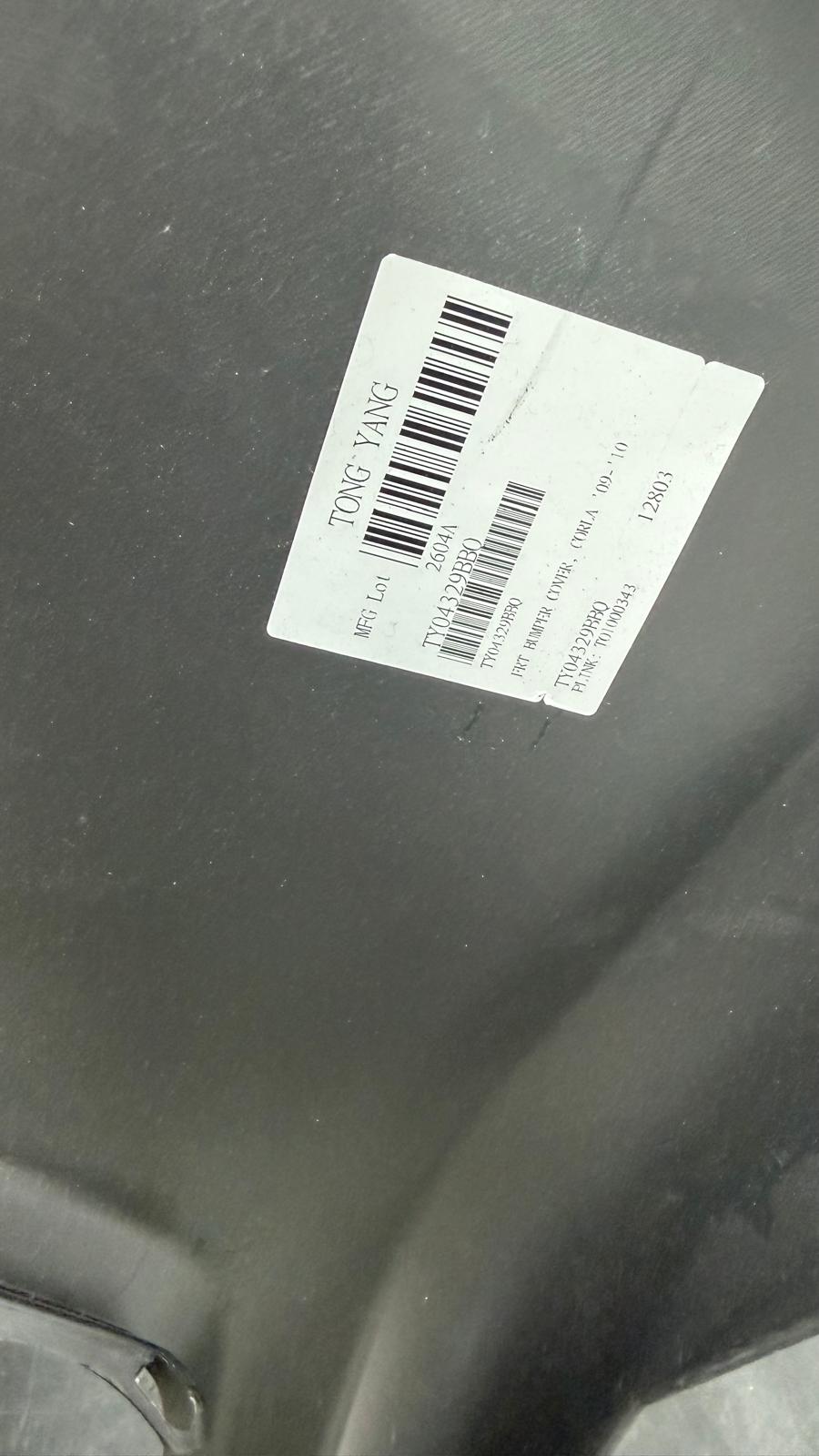 TOYOTA COROLLA 2009-2010 Front bumper cover BASE|CE|LE|XLE; w/o Spoiler Holes[ SEE PHOTO 5]