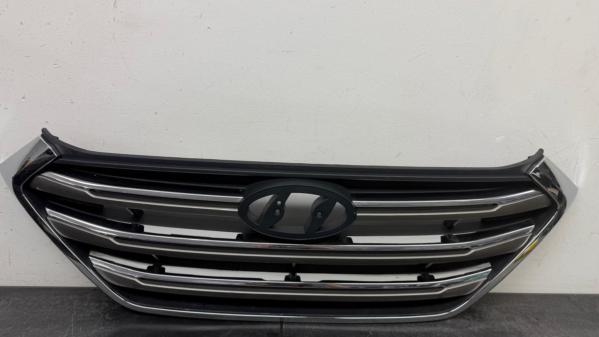 HYUNDAI TUCSON 2016-2017 Grille assy w/Pedestrian Recognition; To 5-16-16; Silver/Chrome Mldg
