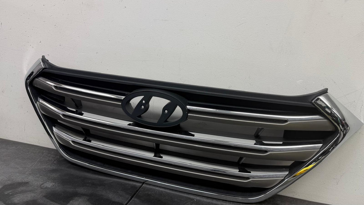 HYUNDAI TUCSON 2016-2017 Grille assy w/Pedestrian Recognition; To 5-16-16; Silver/Chrome Mldg
