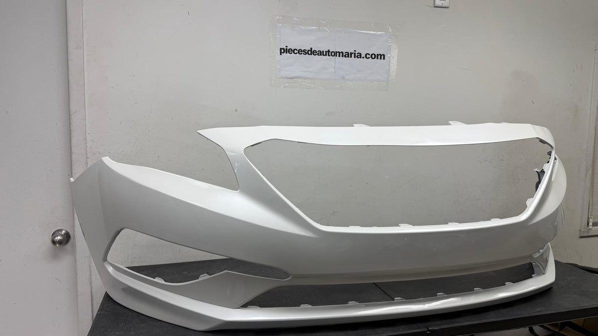 HYUNDAI SONATA 2015-2017 Front bumper cover 2.4L; Std Type; w/o Park Assist; prime WHITE PEARL