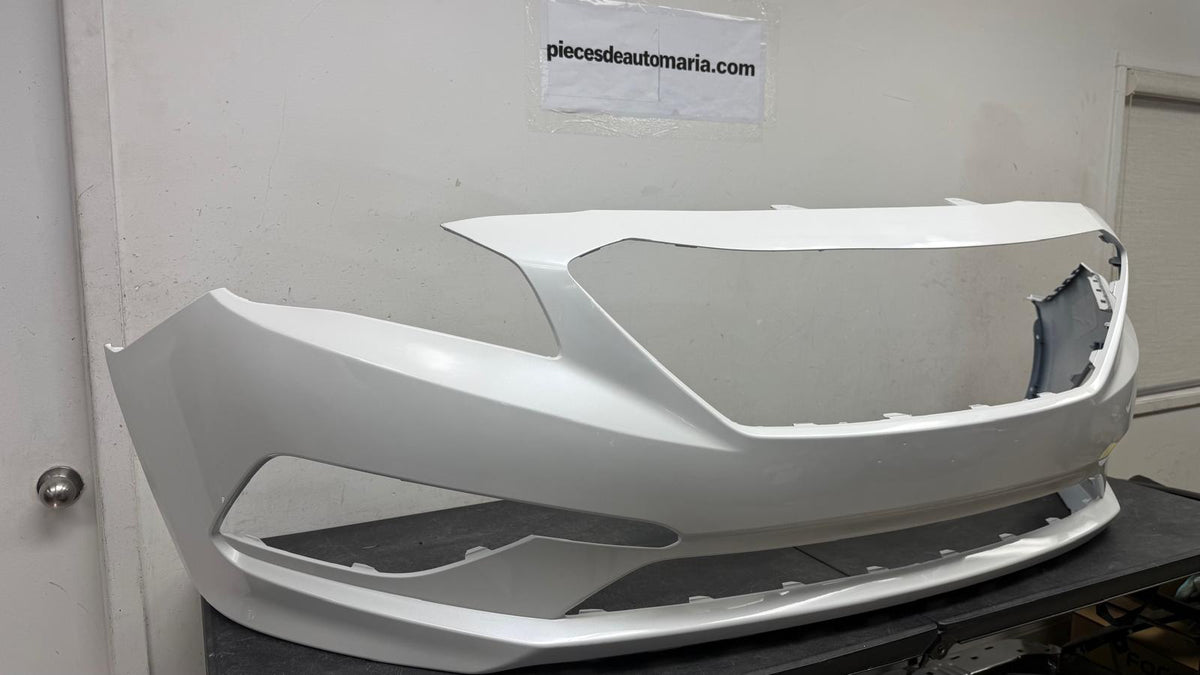 HYUNDAI SONATA 2015-2017 Front bumper cover 2.4L; Std Type; w/o Park Assist; prime WHITE PEARL