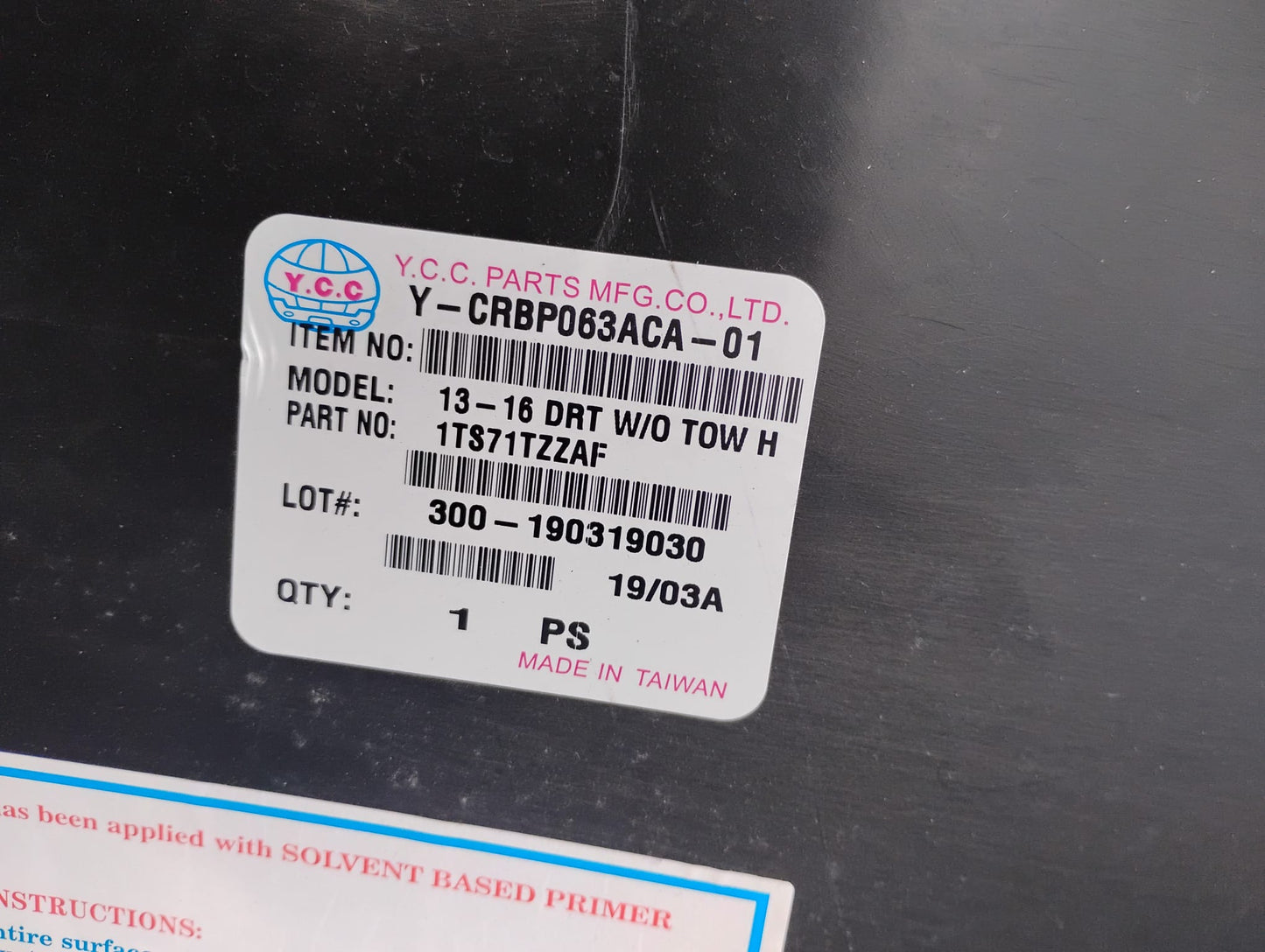 DODGE DART 2013 -2016 Front bumper cover w/Tow Hook Hole; prime