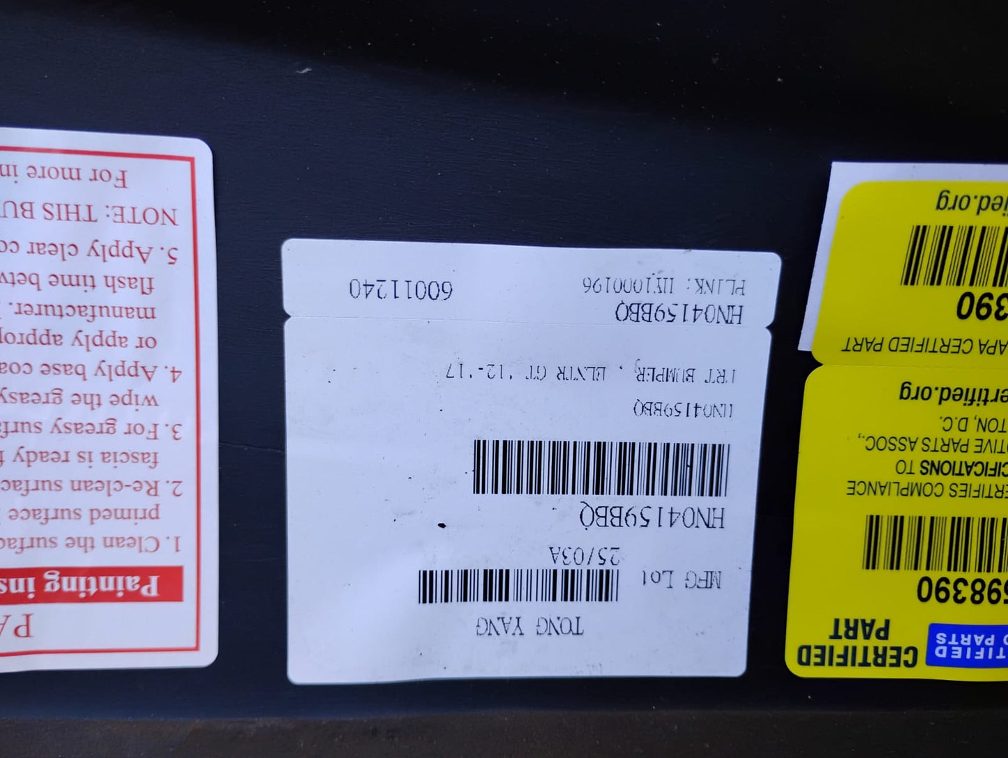 HYUNDAI 13-17 ELANTRA GT HB  BUMPER COVER PRIME