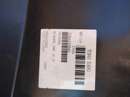 FORD ESCAPE 2013 2016 Rear bumper cover w/o Rear Object Sensors; Textured