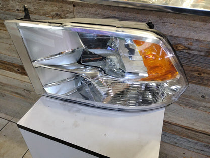 DODGE RAM 1500 2013 2018 Driver Headlamp assy composite Halogen; w/o Daytime Running Lamps; Chrome