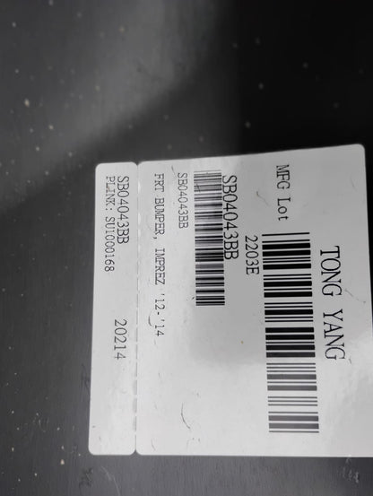 SUBARU IMPREZA 2012 2014 Front bumper cover except WRX; prime