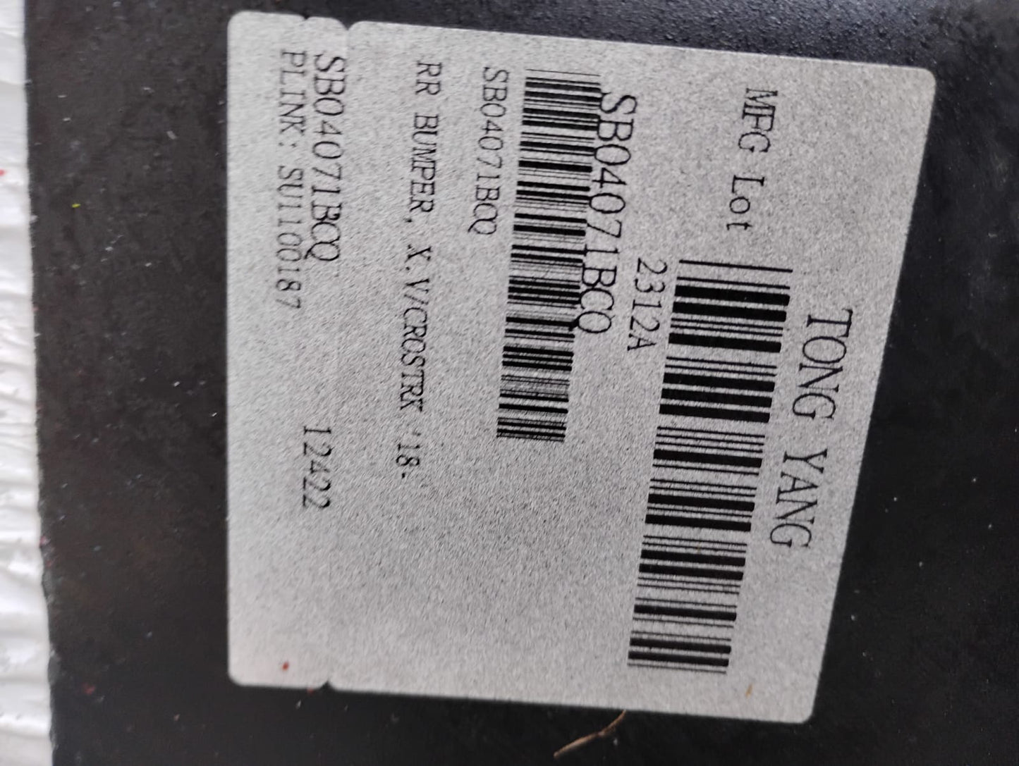 SUBARU CROSSTREK 2018 2023 Rear bumper cover w/o Object Sensors; prime