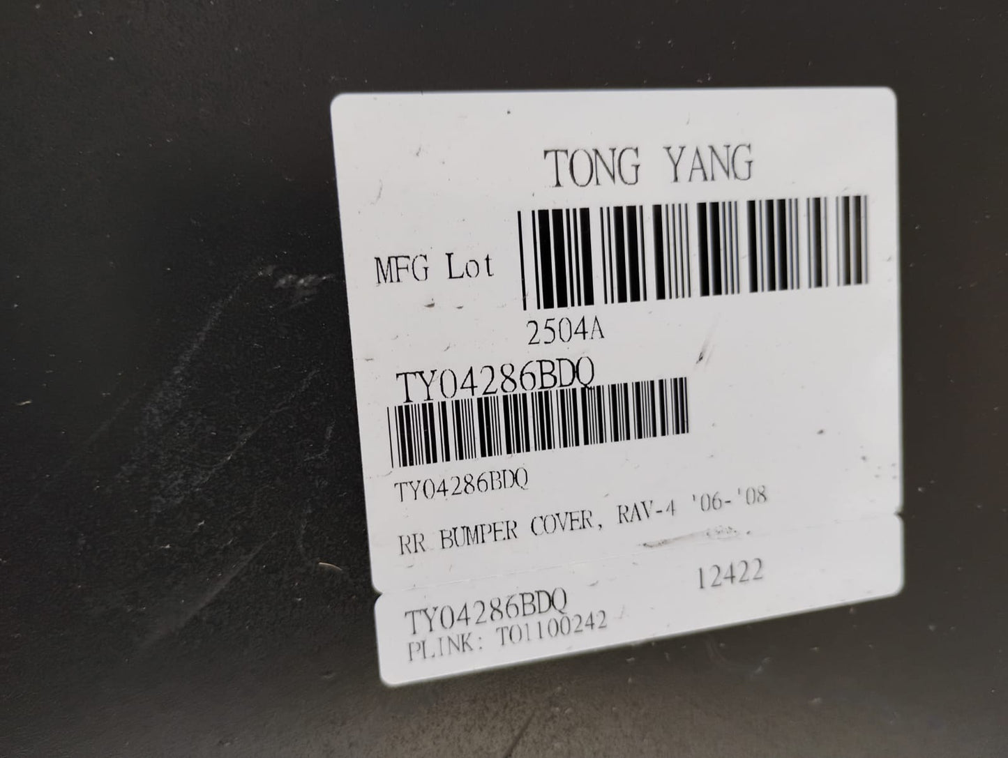 TOYOTA RAV4 2006 2012 Rear bumper cover w/wheel opening flares