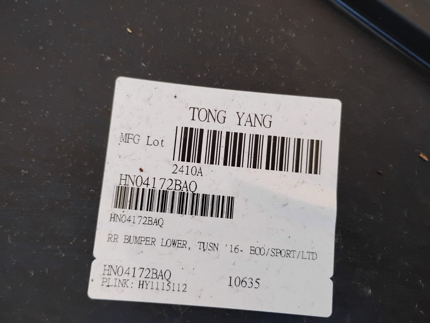 HYUNDAI TUCSON 2016 2018 Rear bumper cover lower 2 Piece Type; Req Skid Plate; prime